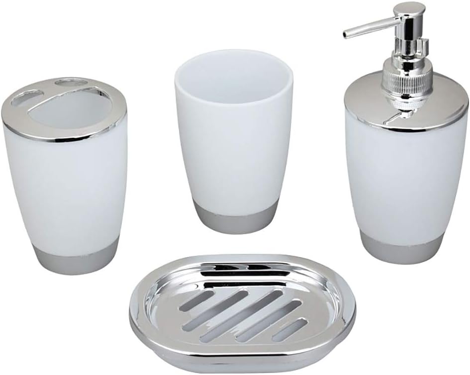 Wilove 4Pcs Set Plastic Bathroom Accessories