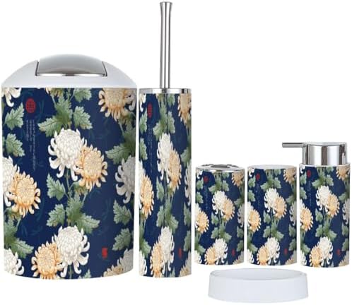 Bathroom Accessories Set 6 Pcs Modern Durable Decor