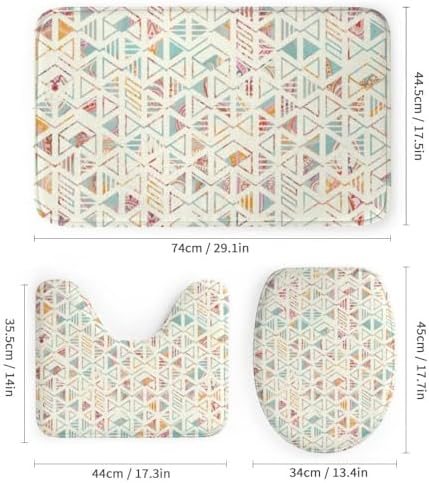 Kuizee 4-Piece Shower Curtain Set with Non-Slip Rugs 72x72 Inch