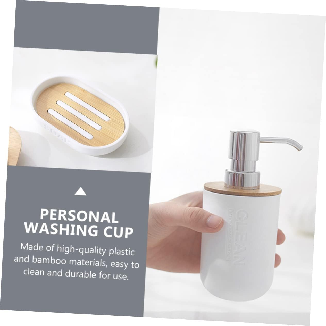 LABRIMP 4-Piece Bathroom Set with White Lotion Bottle