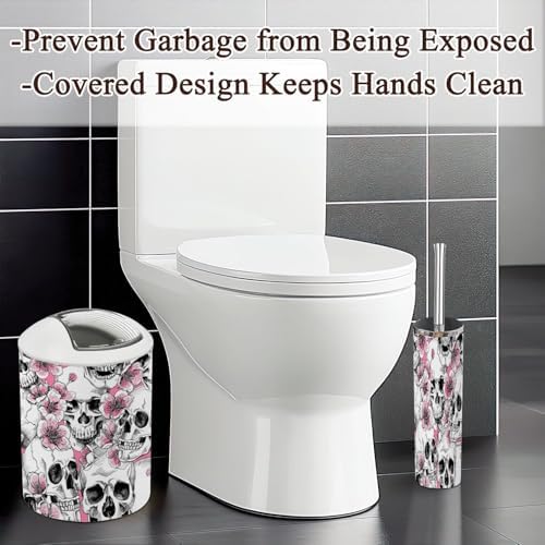 6 Pcs Bathroom Accessories Set Skull Flowers Toothbrush Holder Soap Dispenser
