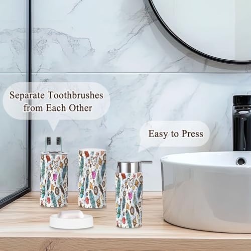 Tropical Boho Style Bathroom Accessories Set 6 Pcs