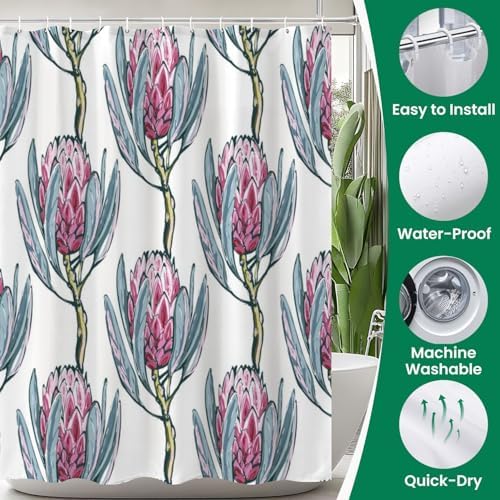 4 Piece Shower Curtain Set with Rugs and Accessories 1
