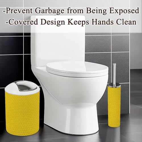 6 Pcs Golden Bathroom Accessories Set with Trash Can
