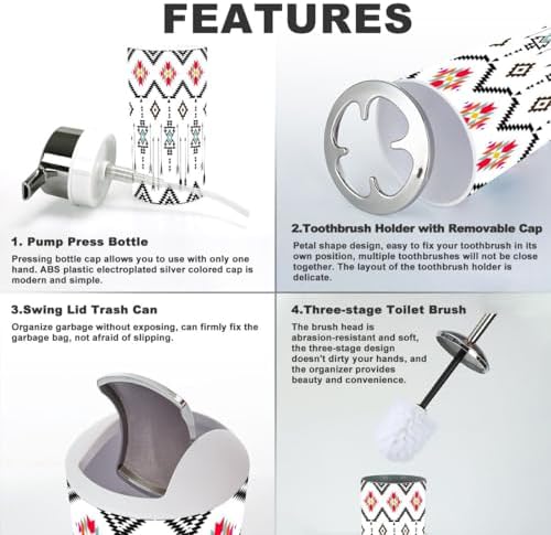 Bathroom Accessories Set 6 Pcs Modern Decor