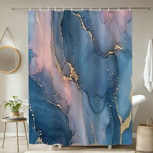 JCOOKLOFTS 4 Pieces Shower Curtain Set with Rugs