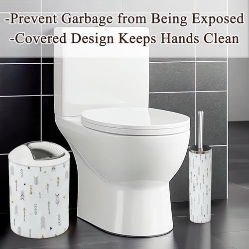 Modern Bathroom Accessories Set 6 Pcs in Black and Gold