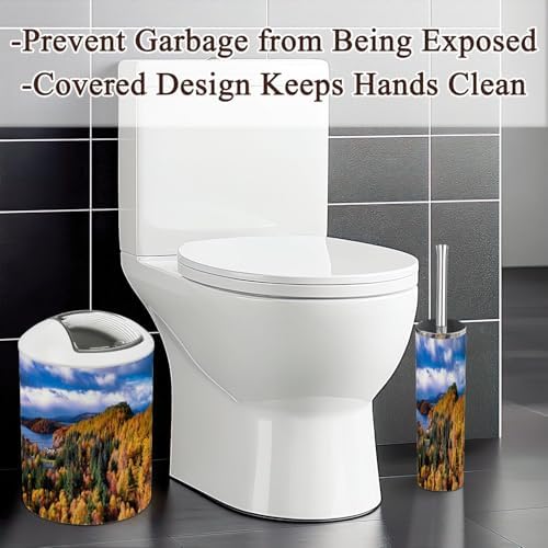 6 Piece Boho Bathroom Accessories Set with Scottish Highlands Design
