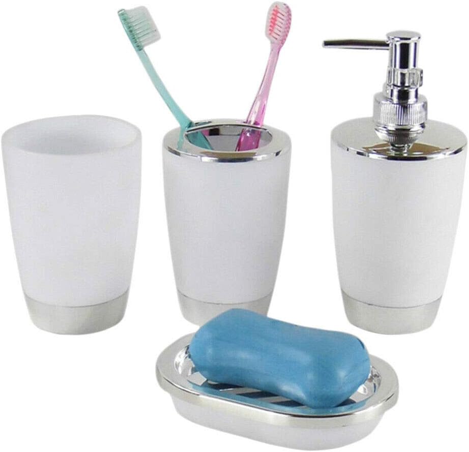 Wilove 4Pcs Set Plastic Bathroom Accessories