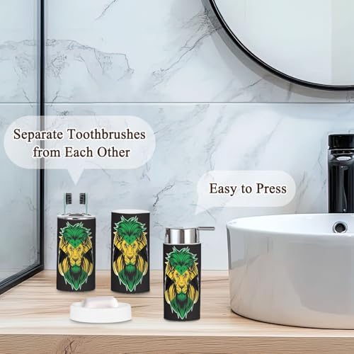 JBNJANKDAV 6 Pcs Lion Head Bathroom Accessories Set