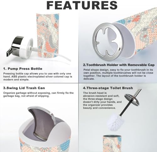 Bathroom Accessories Set 6 Pcs Durable Japanese Style