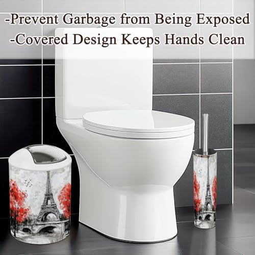 6 Piece Bathroom Accessories Set with Boho Design
