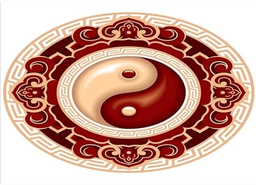 Ambesonne Ying Yang Soap Toothbrush Holder Set 2 Pcs Maroon Cream White