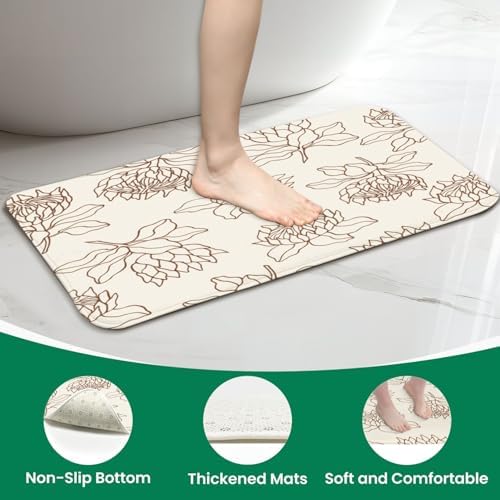 4 Piece Shower Curtain Set with Non-Slip Rugs and Mats