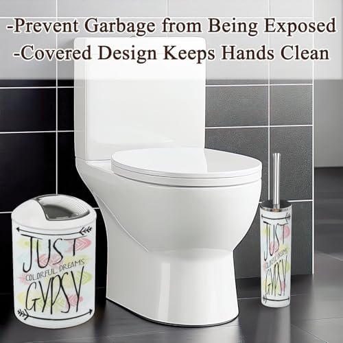 JBNJANKDAV 6 Pcs Bathroom Accessories Set with Ethnic Feathers Design