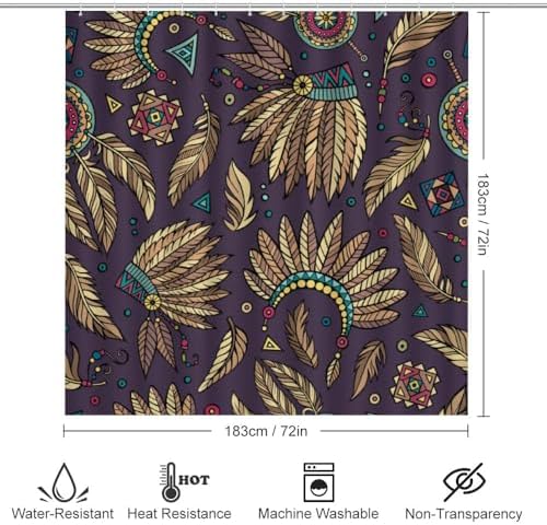 Kuizee 4-Piece Shower Curtain Set with Non-Slip Rugs