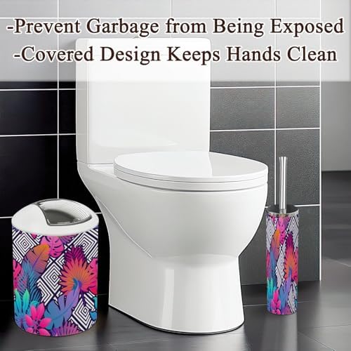 6 Piece Bathroom Accessories Set Exotic Leaves