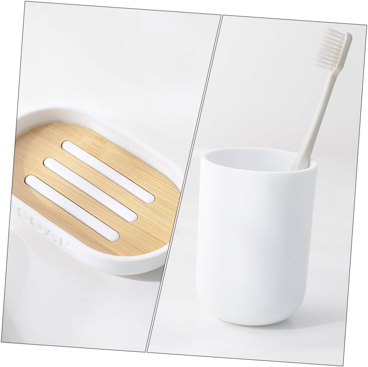 LABRIMP 4-Piece Bathroom Set with White Lotion Bottle