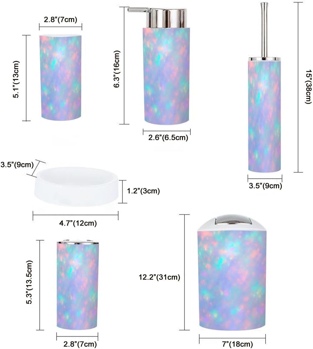 Boho Opal Gemstone Bathroom Accessory Set 6 Piece