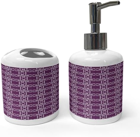 Ambesonne Ceramic Soap Toothbrush Holder Set 2 Pcs
