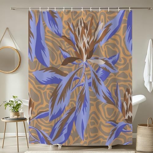 4-Piece Shower Curtain Set with Rugs and Mat