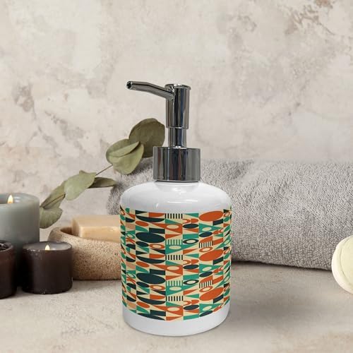 Ambesonne Geometric Soap Toothbrush Holder Set 2 Pcs Mid-Century Style