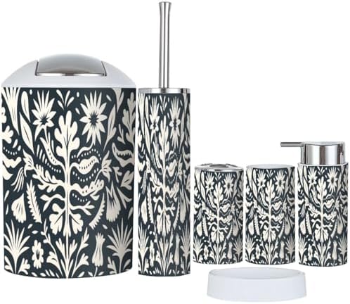 Boho Bathroom Accessory Set with 6 Pieces