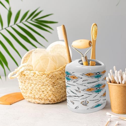 Ambesonne Boho Soap Dispenser Toothbrush Holder Set
