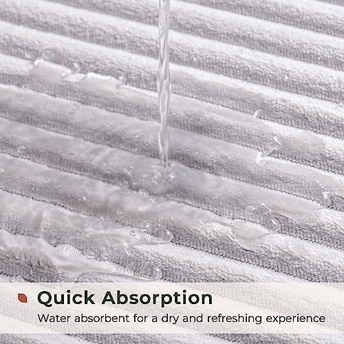 FRESHMINT Ultra Soft Charcoal Memory Foam Bath Mat 17x24 Silver Grey