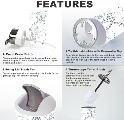 Bathroom Accessories Set 6 Pcs Owl Design