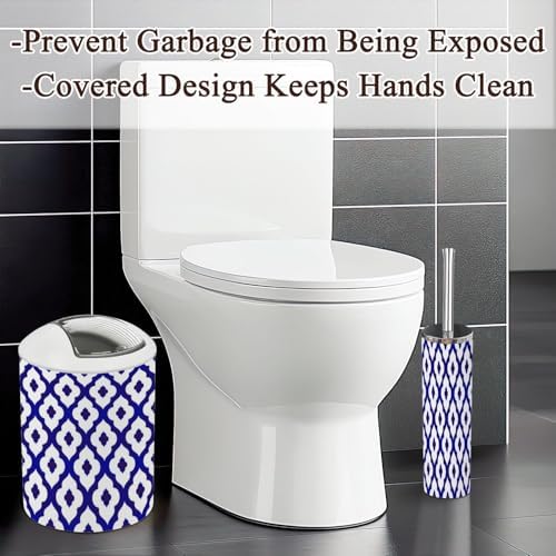 Modern Blue White Bathroom Accessories Set 6 Pcs