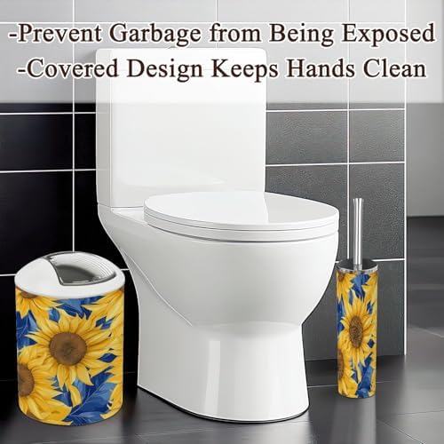 Bathroom Accessories Set 6 Pcs with Sunflowers Pattern