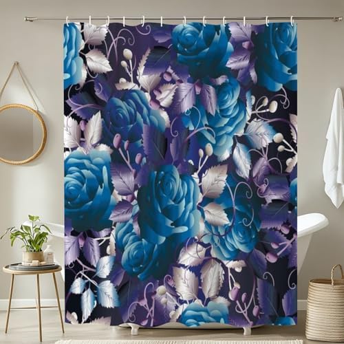 4 Pieces Shower Curtain Set with Rugs and Mats 1