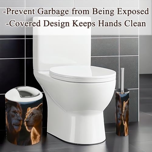 6-Piece Bathroom Accessories Set with Majestic Lions