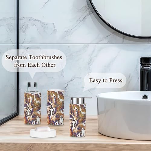 6 Piece Bathroom Accessories Set with Trash Can 1