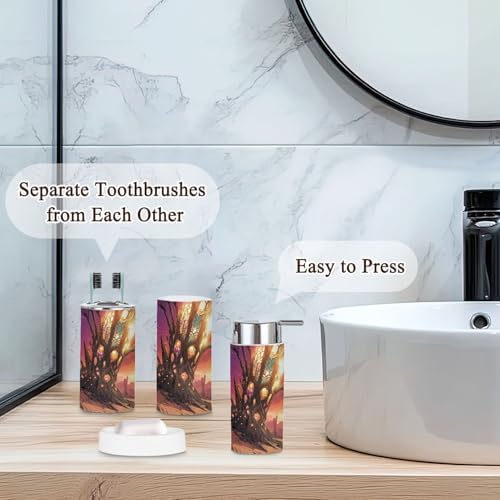 6 Piece Abstract Desert Bathroom Accessories Set