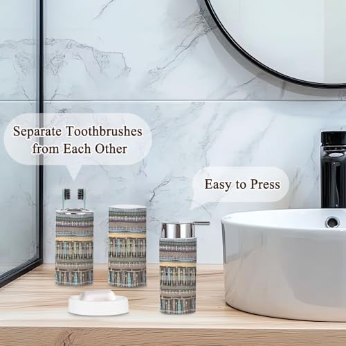 Bathroom Accessories Set 6 Pcs Modern Ethnic Boho Style