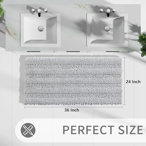 Yimobra Luxury Bath Rug Mat 36x24 Silver