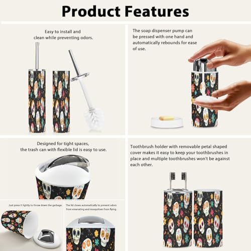 Boho Modern Bathroom Accessory Set 6 Piece