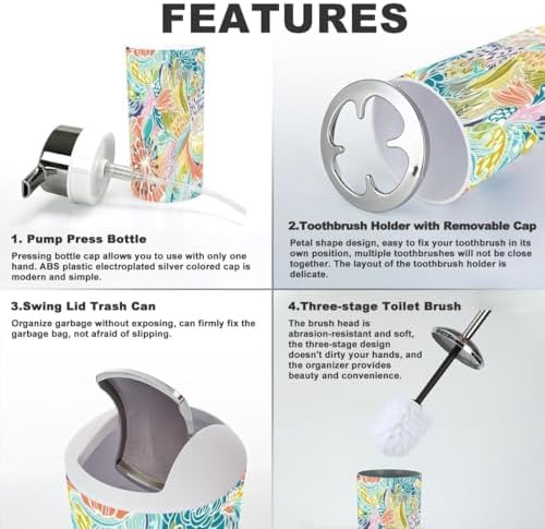 Bathroom Accessories Set 6 Pcs Modern Minimalist