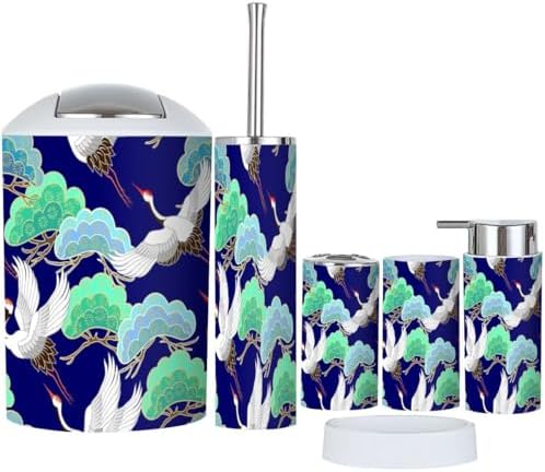 Bathroom Accessories Set 6 Pcs Durable Modern Decor