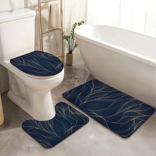 4 Piece Luxury Gold Bathroom Set with Floral Pattern