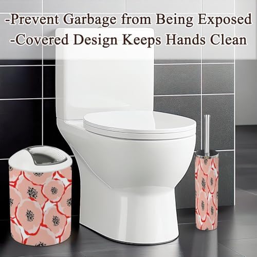 6 Piece Bathroom Accessories Set with Floral Design
