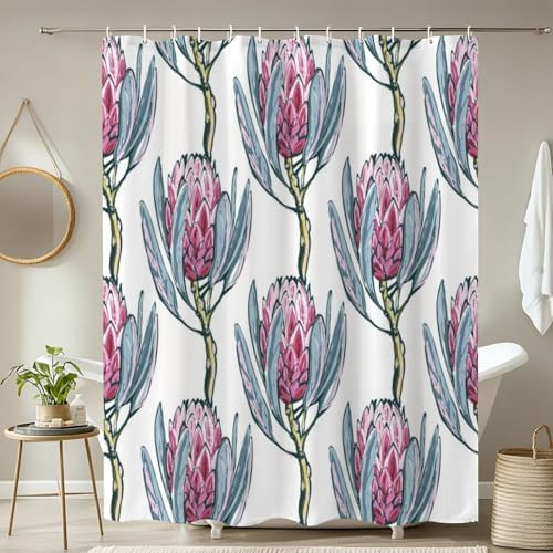4 Piece Shower Curtain Set with Rugs and Accessories 1
