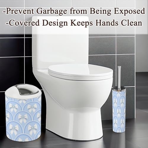6 Pcs Bathroom Accessories Set White Bows