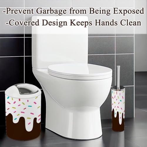 6 Pcs Melted White Chocolate Sprinkled Bathroom Accessories Set