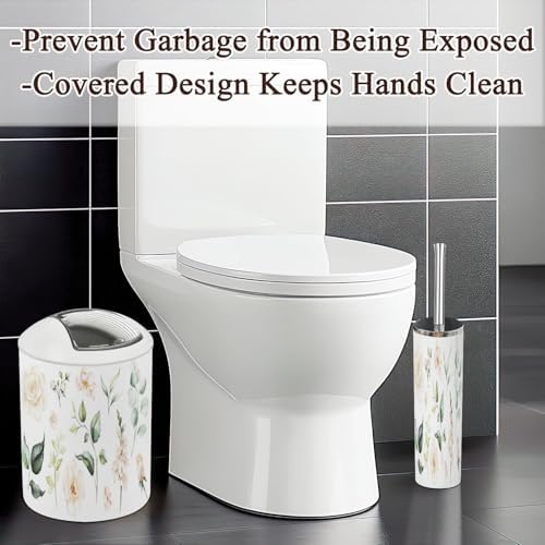 6 Piece Watercolour Floral Bathroom Accessories Set 1