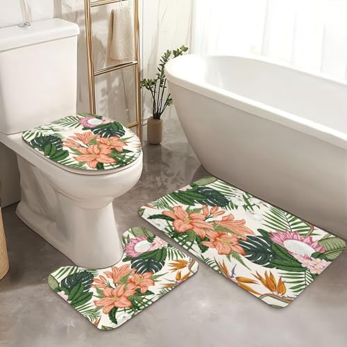 4-Piece JCOOKLOFTS Shower Curtain Set with Rugs