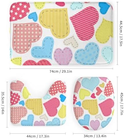 Kuizee Valentine Shower Curtain Set with 4 Pieces Rugs