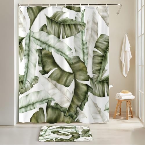 JCOOKLOFTS 4 Piece Luxury Banana Leaf Shower Set